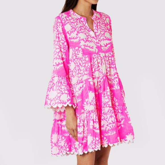 Juliet Dunn Dresses & Skirts - NEW Juliet Dunn Fucshia Palladio Print Flared Sleeve Dress 6/8